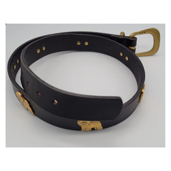 Vintage Black and Gold Tone Dog Belt - Picture 4 of 4